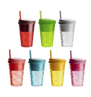 SNACK CUP 400ML VERDE NEON  NEOPLAS