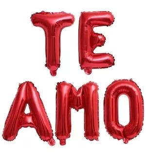 BALAO TE AMO 40CM VERMELHO