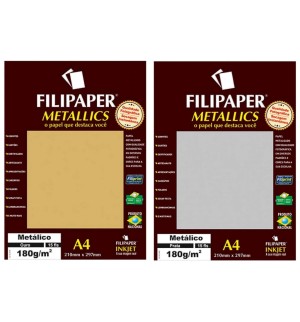 PAPEL FILIPAPER METAL PRATA 15FLS 180G